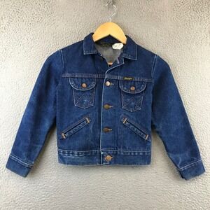 Vintage 70s‎ Wrangler No Fault Denim Jacket Youth Size 10 USA